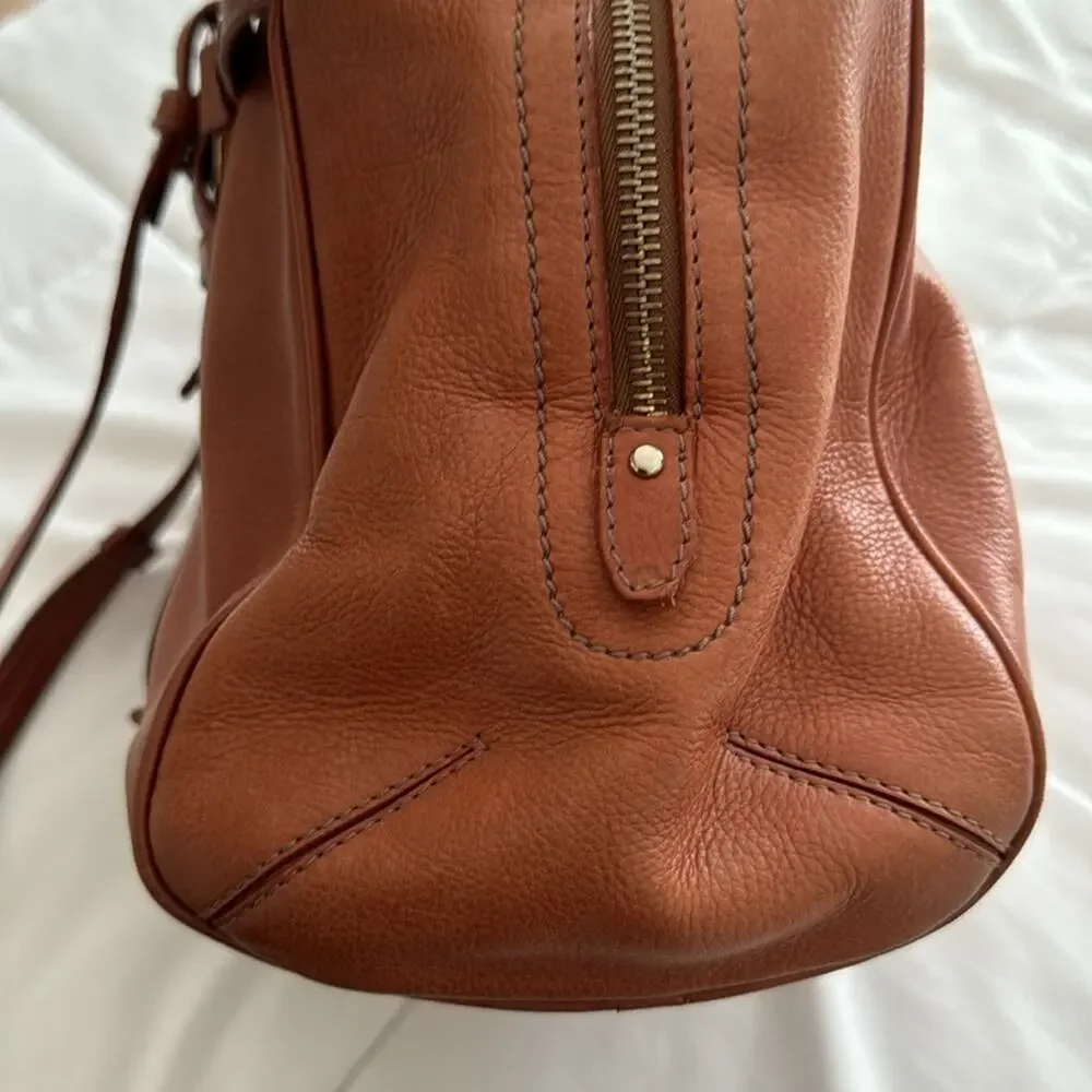 Bally Brown Leather Tote Bag with Tassel & Dust Bag 14x6 Designer Handbag‎
